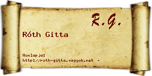 Róth Gitta névjegykártya